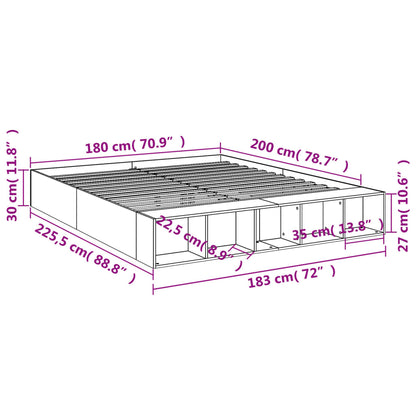 Estrutura de cama 180x200 cm derivados de madeira branco