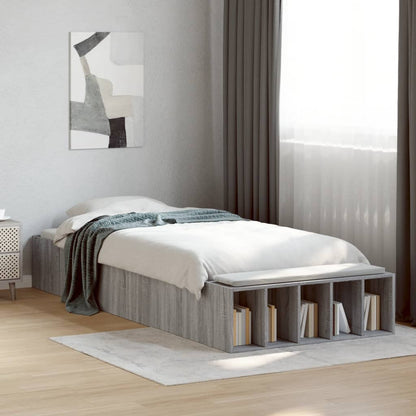 Estrutura cama 90x190 cm derivados de madeira cinzento sonoma