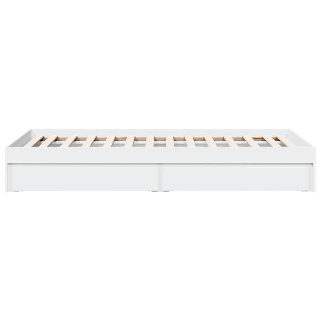 Estrutura de cama c/ gavetas 100x200cm derivados madeira branco