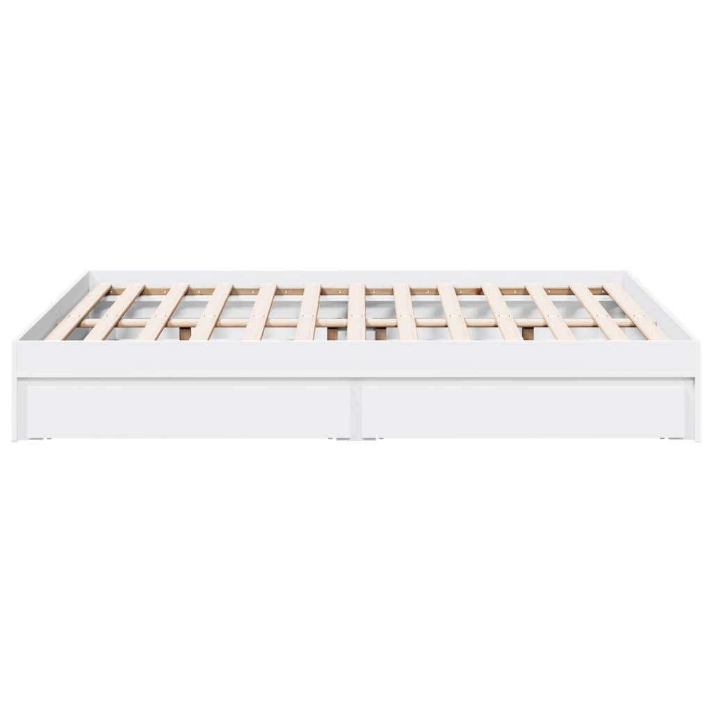 Estrutura de cama c/ gavetas 140x190cm derivados madeira branco