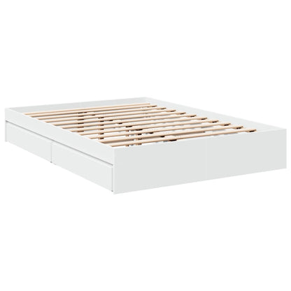 Estrutura de cama c/ gavetas 140x190cm derivados madeira branco