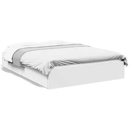 Estrutura de cama c/ gavetas 140x190cm derivados madeira branco