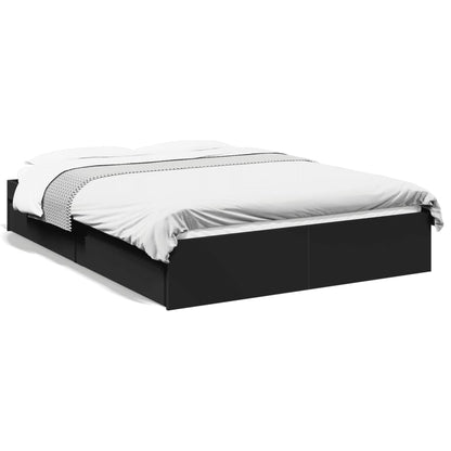 Estrutura de cama c/ gavetas 140x190 cm derivados madeira preto