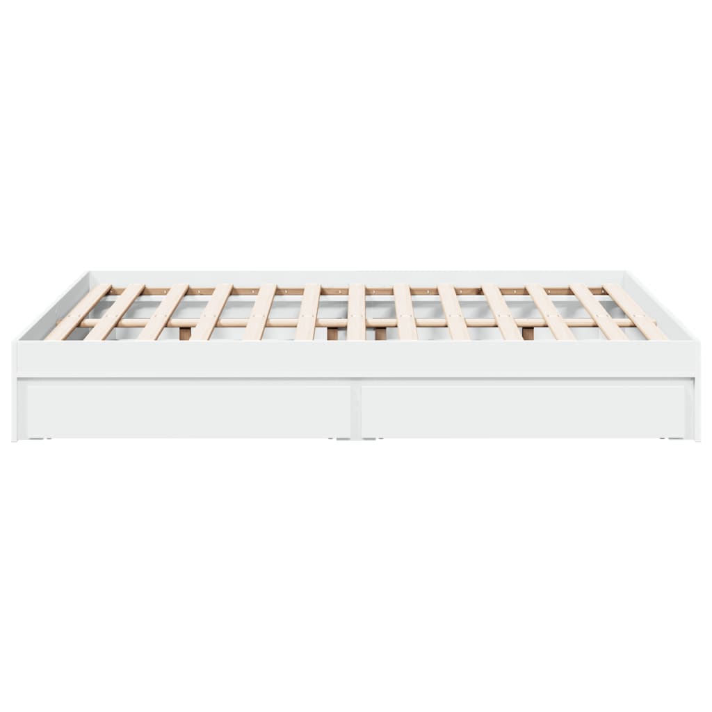 Estrutura de cama c/ gavetas 135x190cm derivados madeira branco