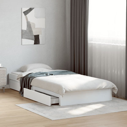 Estrutura cama c/ gavetas 90x190 cm derivados de madeira branco