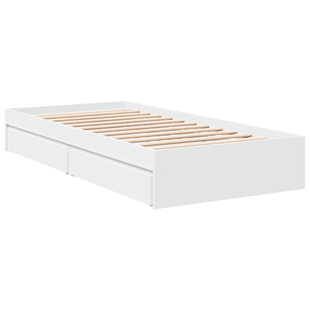 Estrutura cama c/ gavetas 90x190 cm derivados de madeira branco