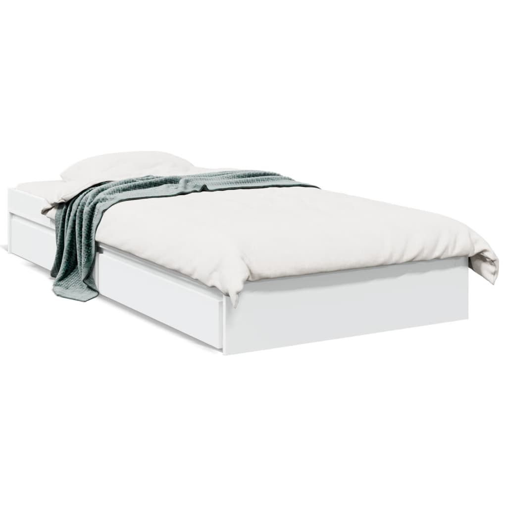 Estrutura cama c/ gavetas 90x190 cm derivados de madeira branco