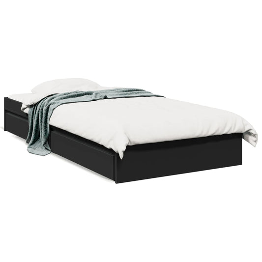 Estrutura cama c/ gavetas 75x190 cm derivados de madeira preto