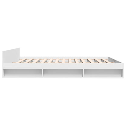 Estrutura de cama c/ gavetas 200x200cm derivados madeira branco