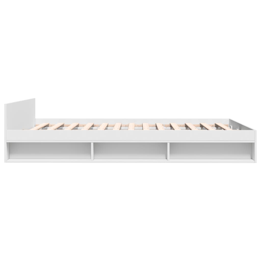 Estrutura de cama c/ gavetas 140x190cm derivados madeira branco