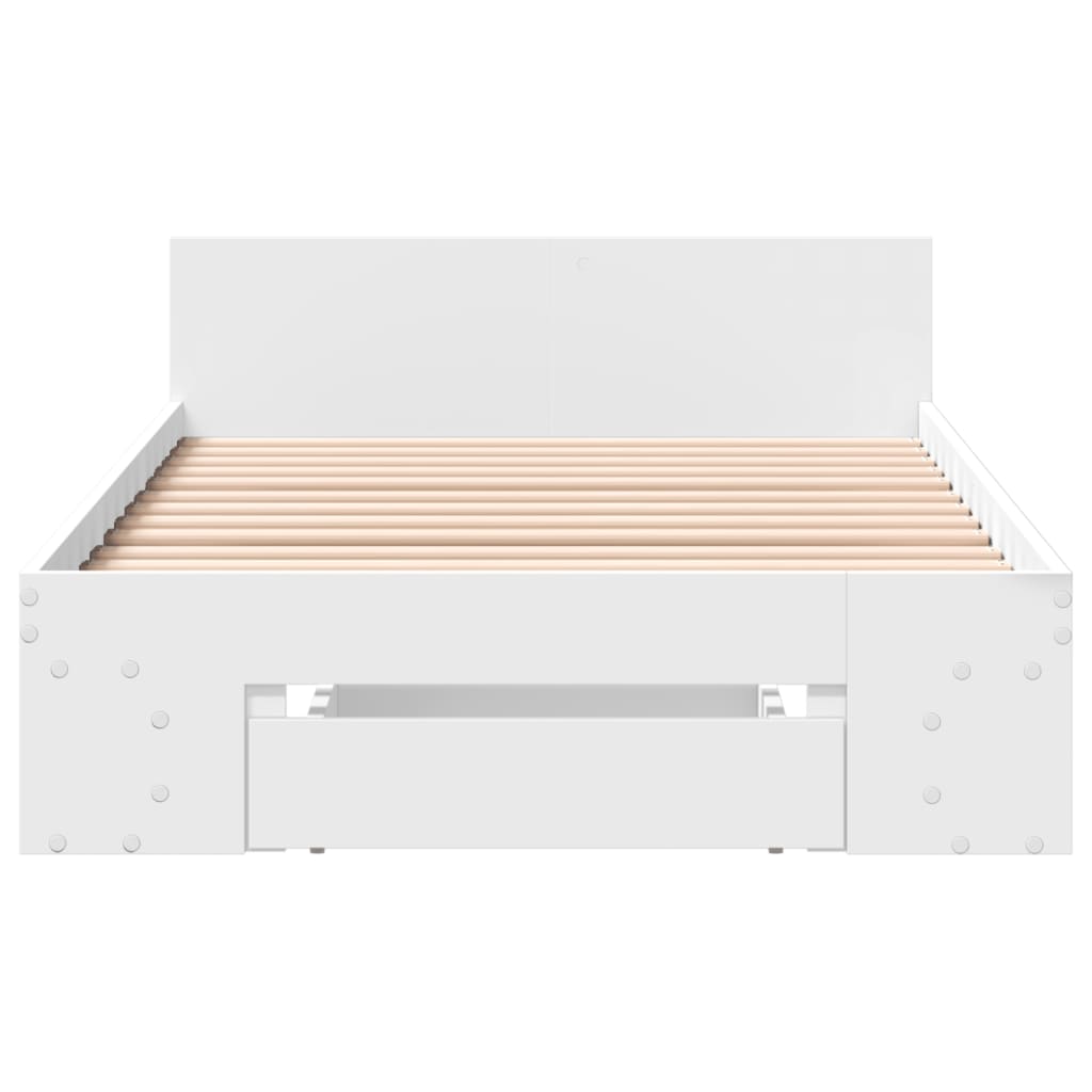 Estrutura cama c/ gaveta 75x190 cm derivados de madeira branco