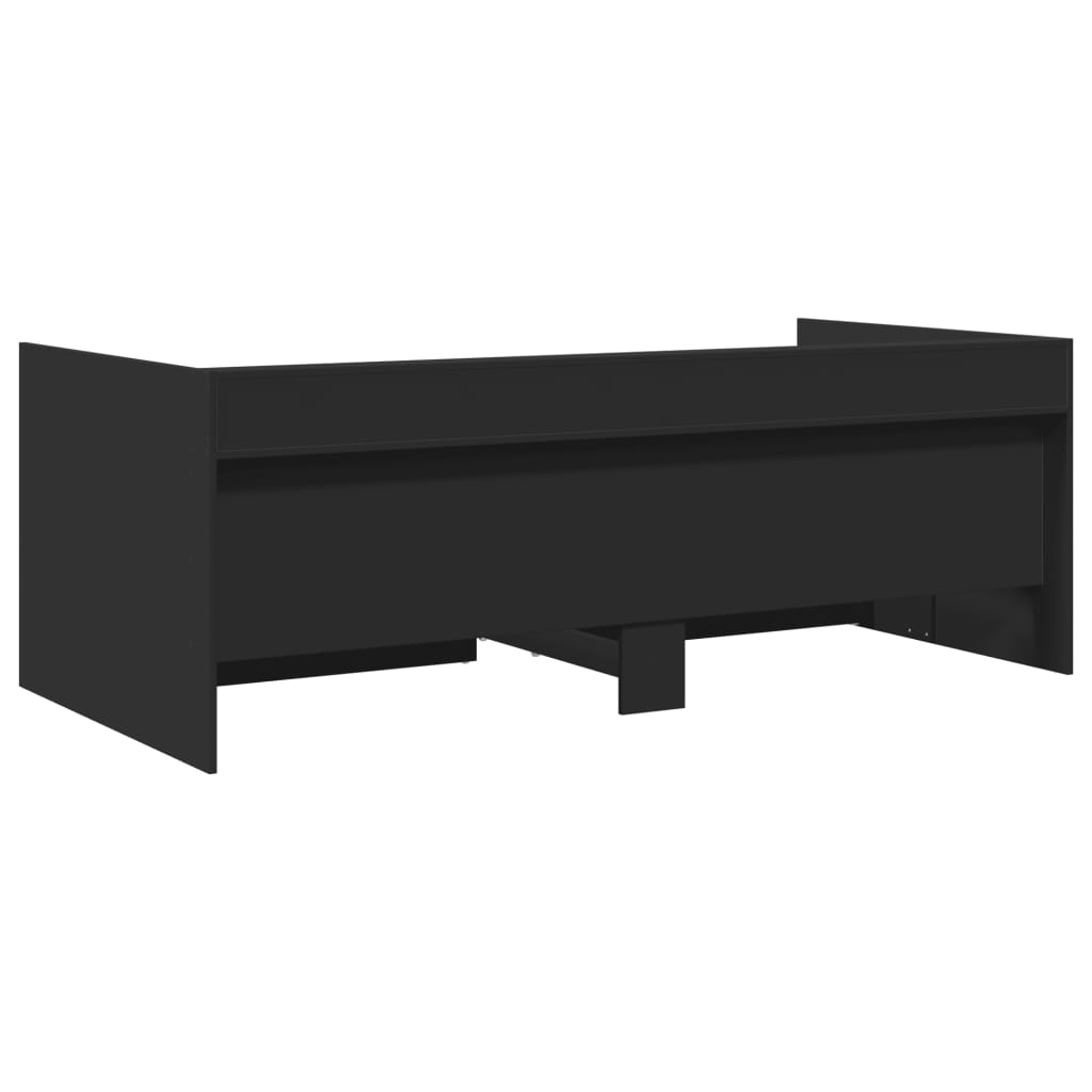 Sofá-cama c/ gavetas 90x190 cm derivados de madeira preto