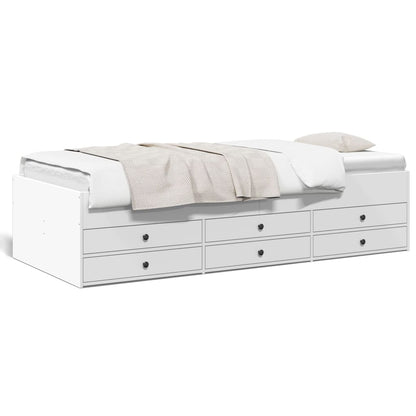 Sofá-cama c/ gavetas 75x190 cm derivados de madeira branco