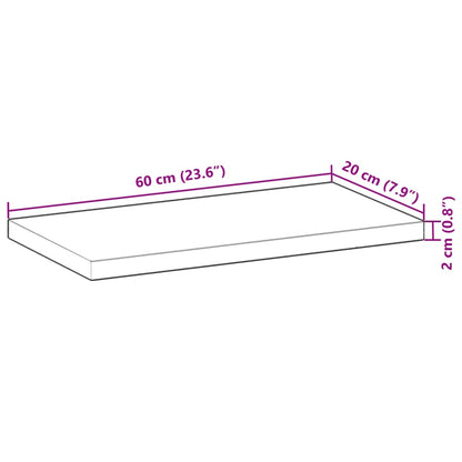 Prateleira flutuante 60x20x2 cm acácia maciça acabamento a óleo