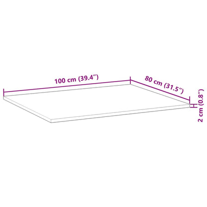 Tampo de secretária 100x80x2 cm acácia maciça acabamento a óleo