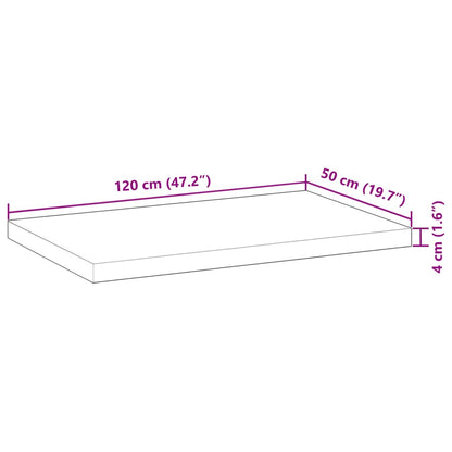 Tampo de secretária 120x50x4 cm acácia maciça acabamento a óleo