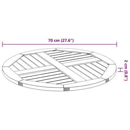 Tampo de mesa redondo Ø70x2 cm madeira de acácia maciça