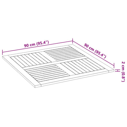 Tampo de mesa quadrado 90x90x2,2 cm madeira de acácia maciça