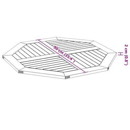 Tampo de mesa octogonal 90x90x2,2 cm madeira de acácia maciça