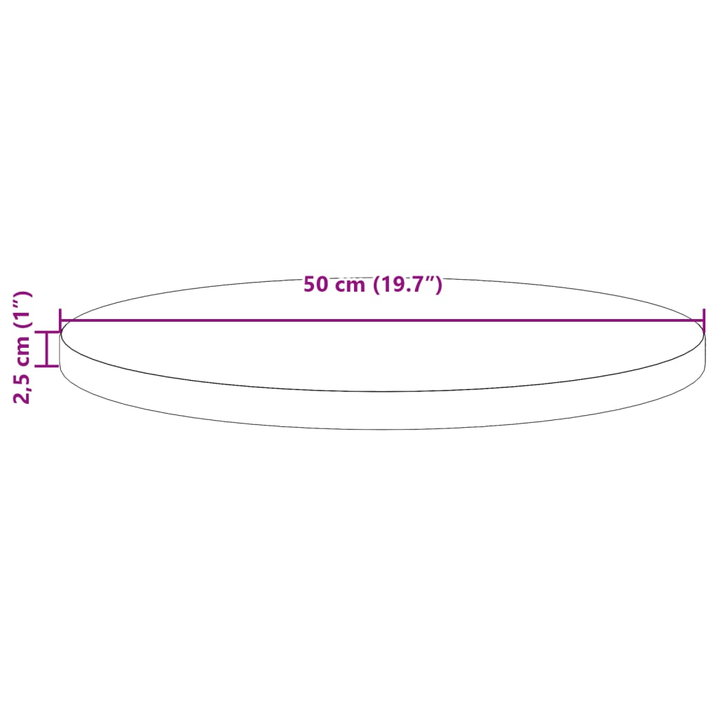 Tampo de mesa redondo Ø50x2,5 cm pinho maciço castanho-mel