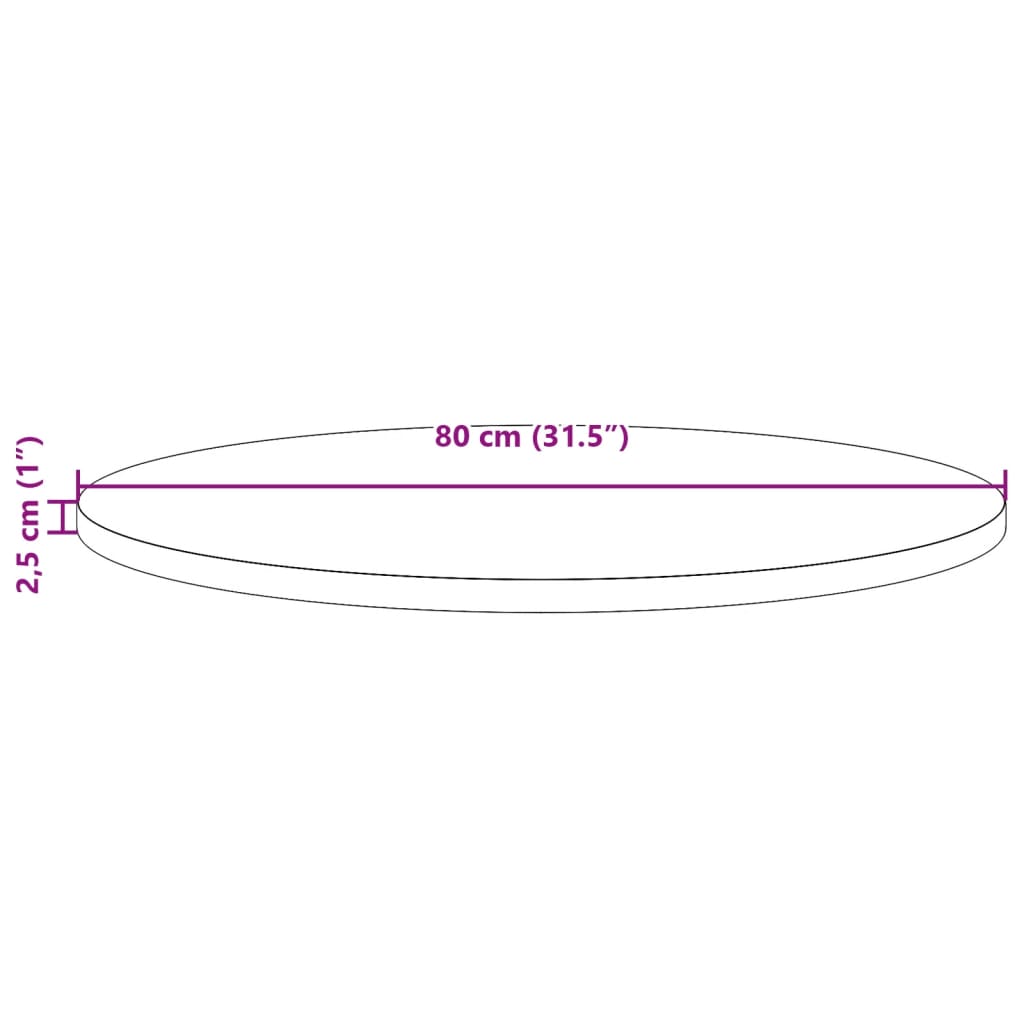 Tampo de mesa redondo Ø80x2,5 cm pinho maciço castanho-mel