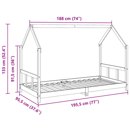 Estrutura de cama para crianças 90x190 cm pinho maciço