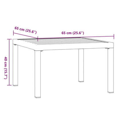 Mesa de centro para jardim 65x65x40 cm alumínio preto