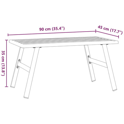 Mesa de centro para jardim 90x45x35 cm aço revestido a pó preto