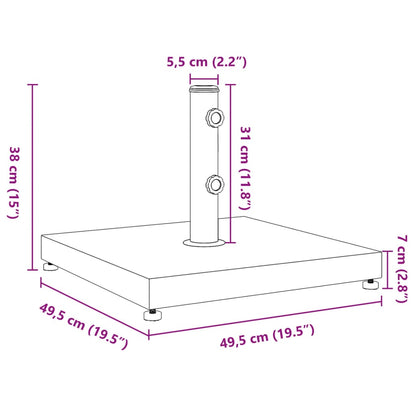 Base de guarda-sol para postes de Ø32/38/48 mm 28 kg quadrado