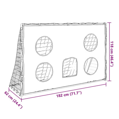 Baliza de futebol infantil com alvos e bola 182x62x118 cm