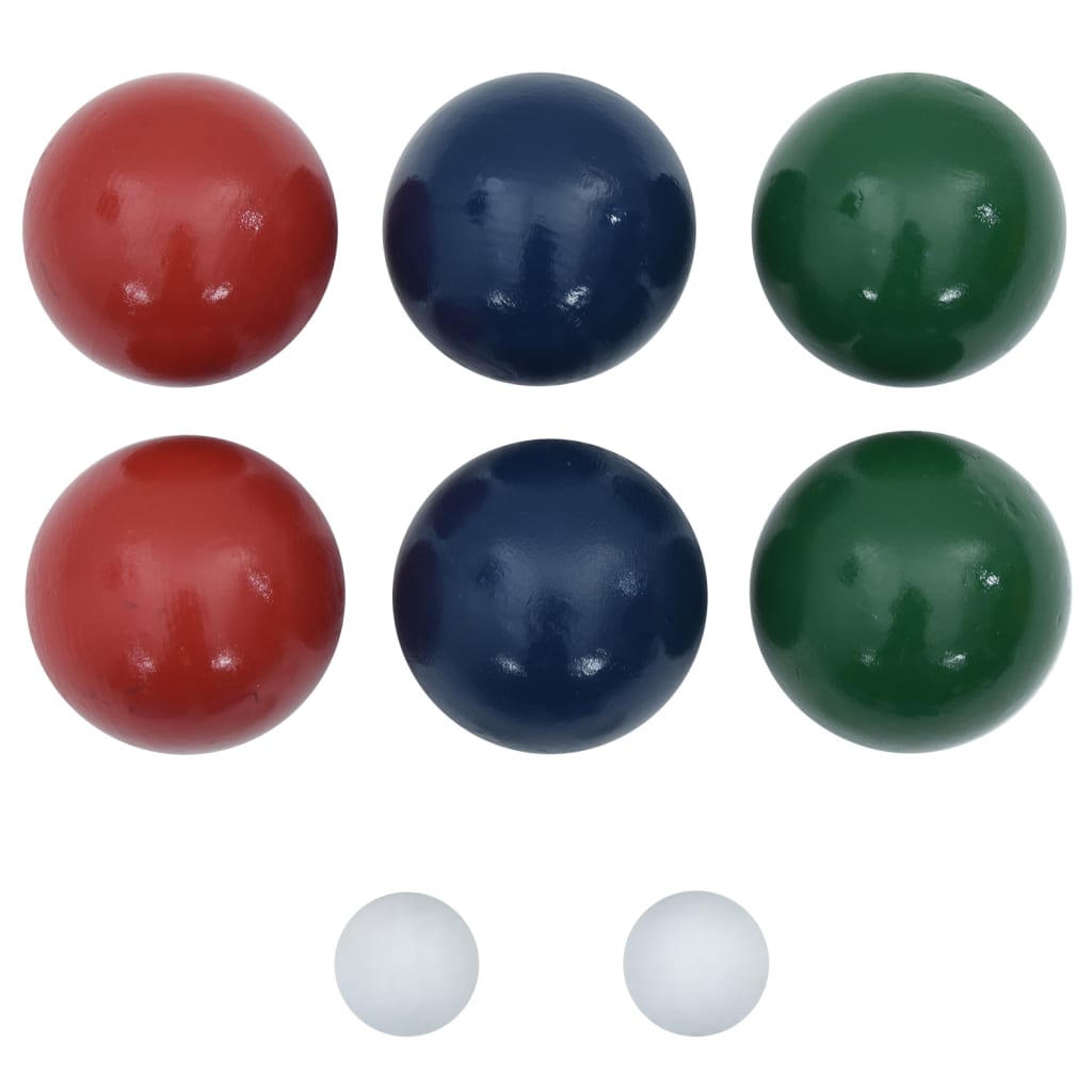 Conjunto bolas de boccia 8 pcs c/ saco transporte pinho maciço