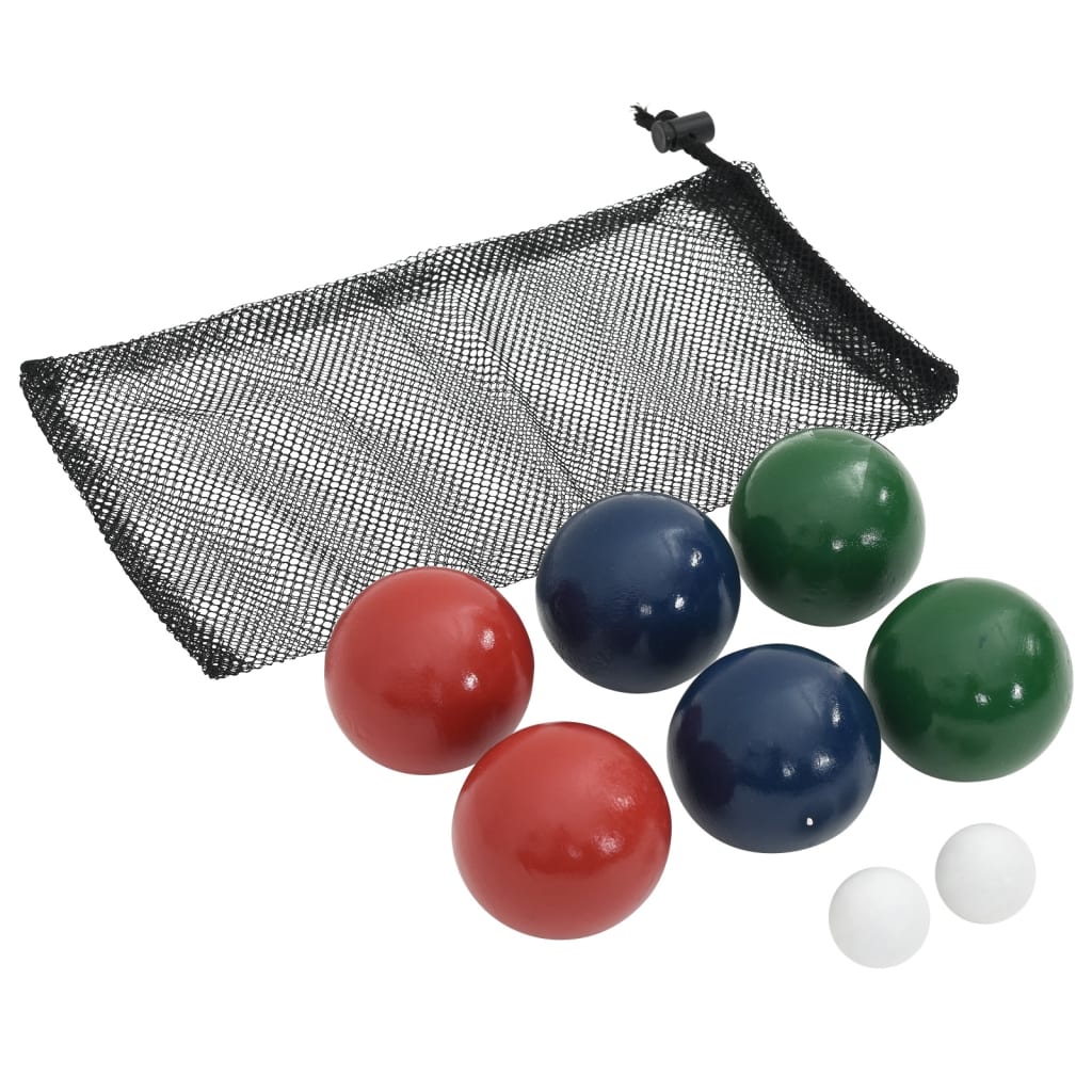 Conjunto bolas de boccia 8 pcs c/ saco transporte pinho maciço