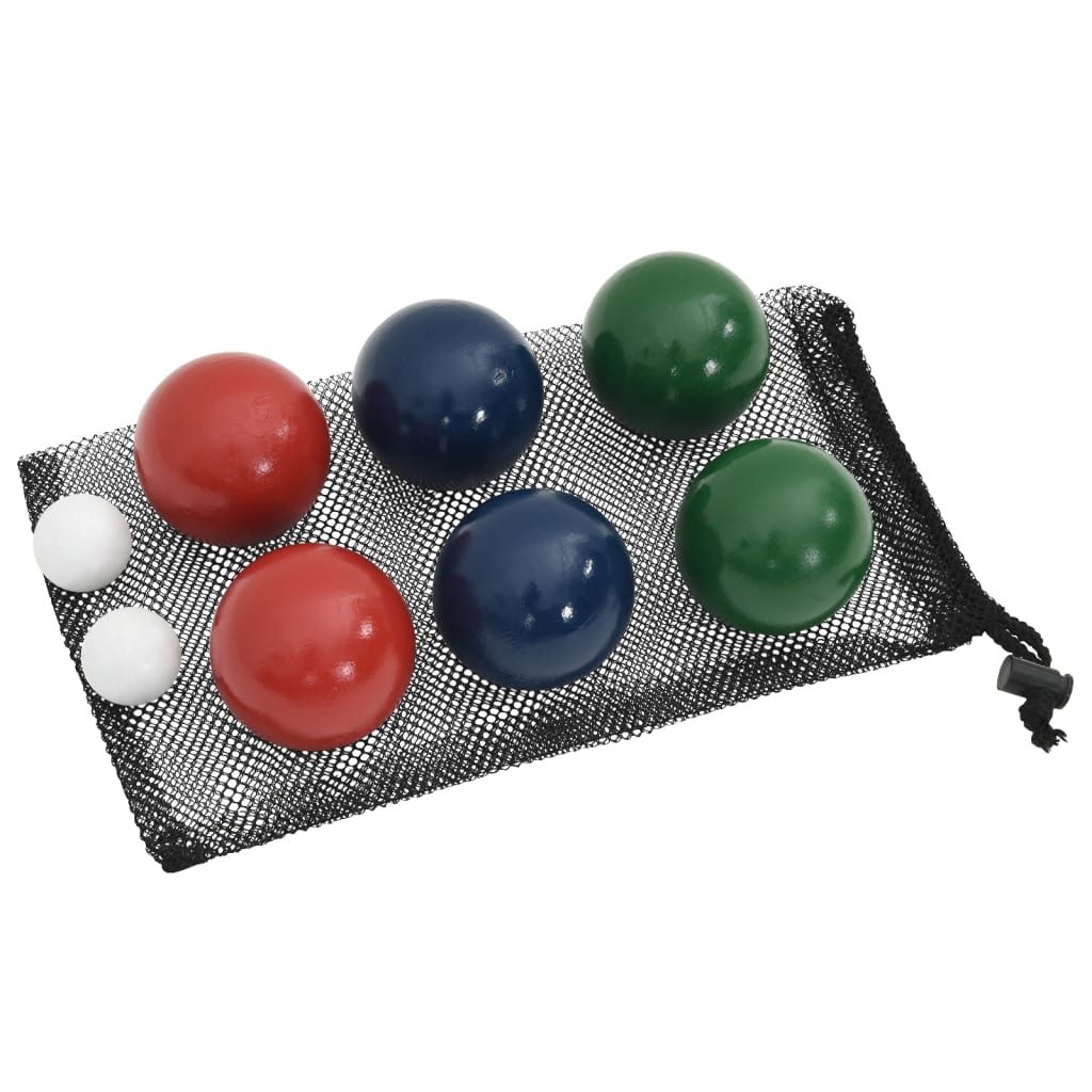 Conjunto bolas de boccia 8 pcs c/ saco transporte pinho maciço