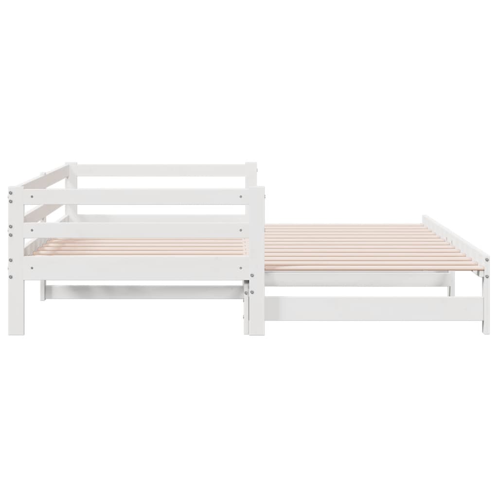 Sofá-cama com gavetão 90x200 cm madeira de pinho maciça branco