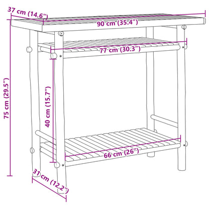 Mesa consola 90x37x75 cm bambu