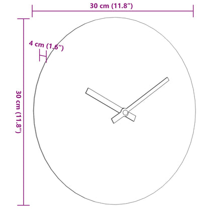 Relógio de parede Ø30 cm derivados de madeira amarelo e preto