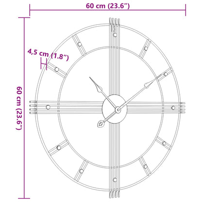 Relógio de parede Ø60 cm ferro preto