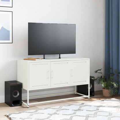 Móvel de TV 100,5x39x60,5 cm aço branco