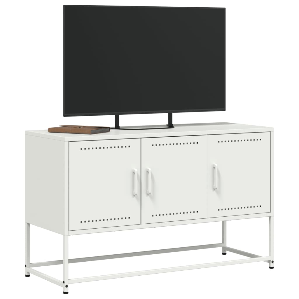 Móvel de TV 100,5x39x60,5 cm aço branco