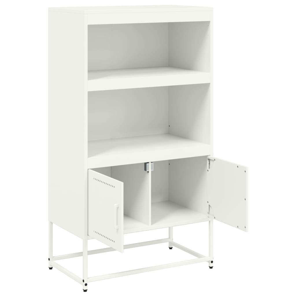 Aparador alto 68,5x38,5x123,5 cm aço branco