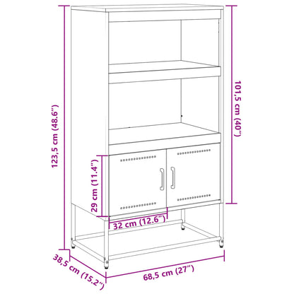 Aparador alto 68,5x38,5x107 cm aço branco