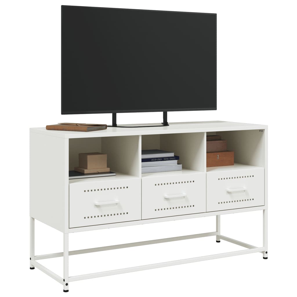 Móvel de TV 100,5x39x60,5 cm aço branco