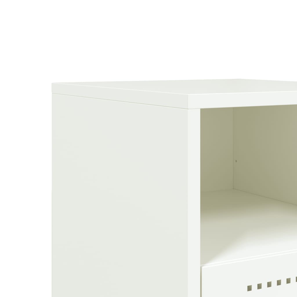 Mesa de cabeceira 36x39x60,5 cm aço branco