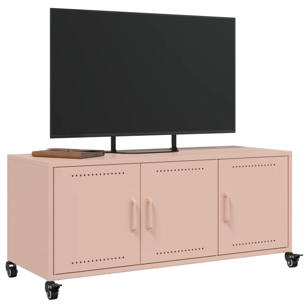 Móvel de TV 100,5x39x43,5 cm aço laminado a frio rosa