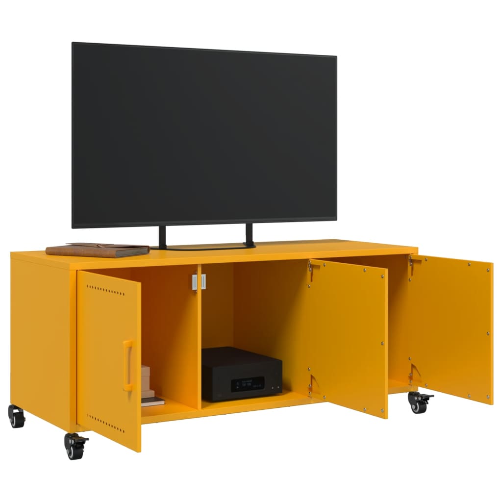 Móvel TV 100,5x39x43,5 cm aço laminado a frio amarelo mostarda