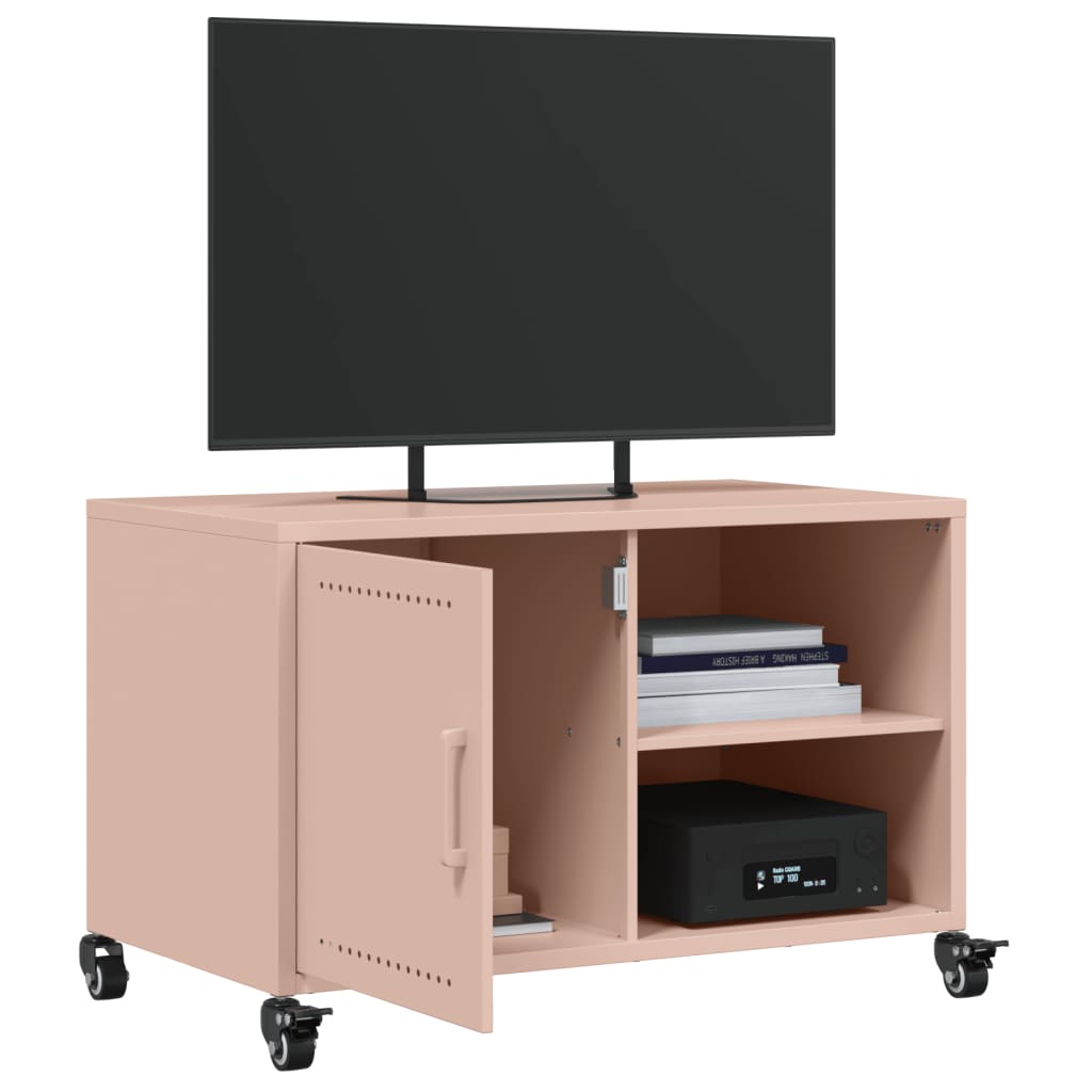 Móvel de TV 68x39x43,5 cm aço laminado a frio rosa