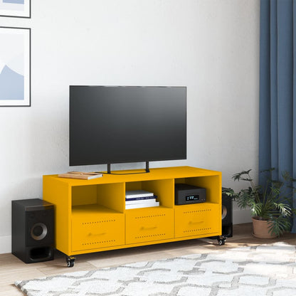 Móvel TV 100,5x39x43,5 cm aço laminado a frio amarelo mostarda