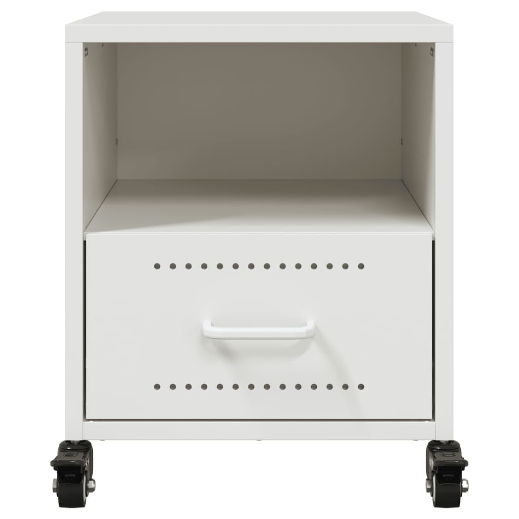 Mesa de cabeceira 36x39x43,5 cm aço branco