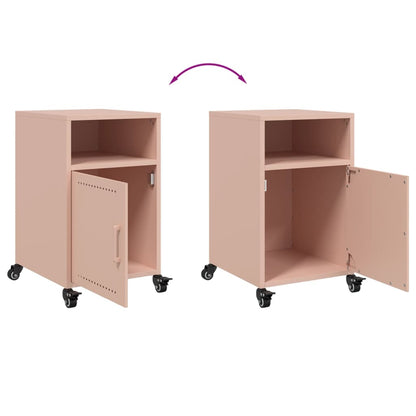 Mesas de cabeceira 2 pcs 36x39x59 cm aço rosa