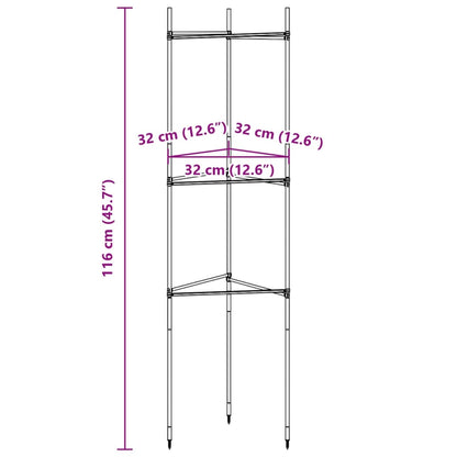 Suporte para tomateiros 2 pcs 116 cm aço e PP